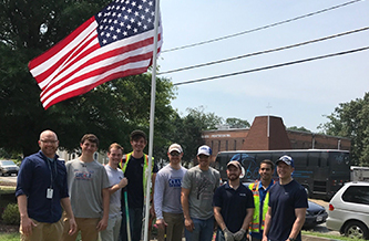 clark concrete shelter flag pole