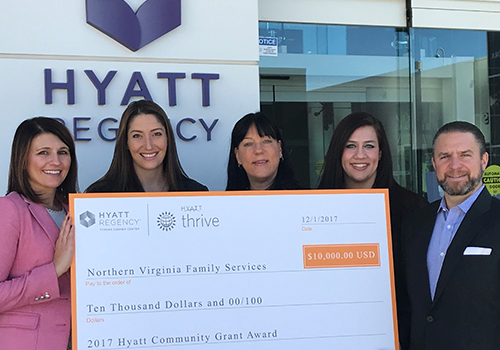 Hyatt Regency Tysons Corner Center awards $10,000 grant to NVFS