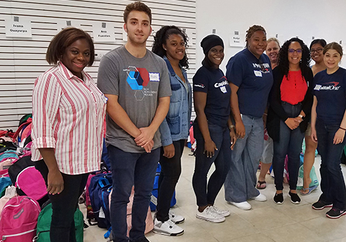 Capital One volunteers at NVFS' Back-to-School Drive